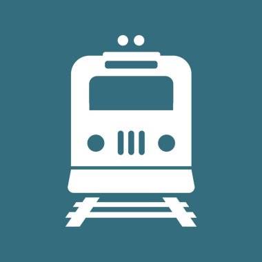 Tren simgesi. Metro sembolü. Tren istasyonu tabelası. Vektör çizimi