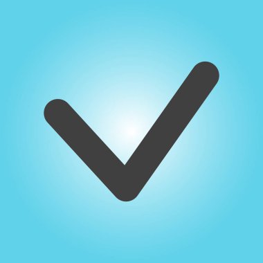 Onay kutusu düğmesi simgesi. Onay işareti soyut renk vektör illüstrasyon