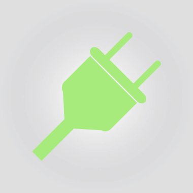 Vektör elektrik fişi web düz simgesi. Renk illüstrasyonu