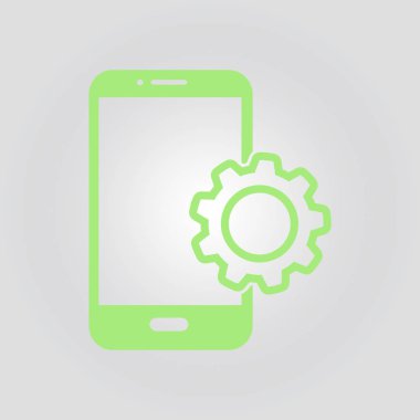 Akıllı telefon ayarları simgesi. Renk soyut vektör illüstrasyon