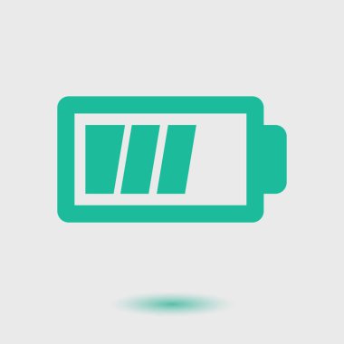 Pil şarj simgesi vektörü. Düz tasarım tarzı. Vektör renk illüstrasyon