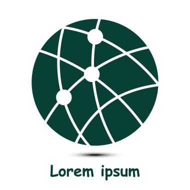 Sosyal ağ tek simgesi. Küresel teknoloji. Sosyal bağlantılar ağı.