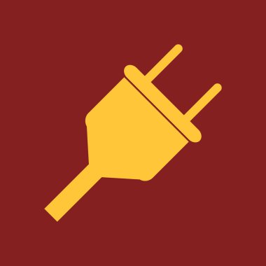 Vektör elektrik fişi web düz simgesi. Renk illüstrasyonu