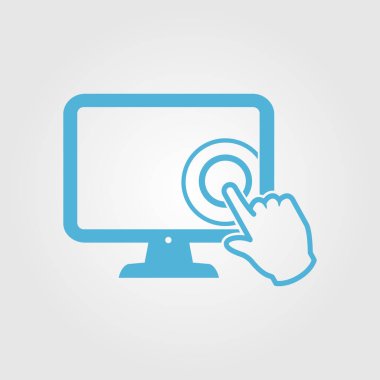 bilgisayar ekran işareti simgesi. Monitör simgesi. Düz tasarım stili.