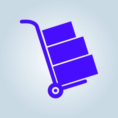 Kutuları simge kamyonla. El kamyon işareti simgesi.