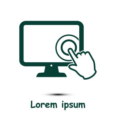 bilgisayar ekran işareti simgesi. Monitör simgesi. Düz tasarım stili.