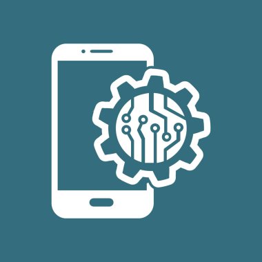 Akıllı telefon ayarları simgesi. Renk soyut vektör illüstrasyon