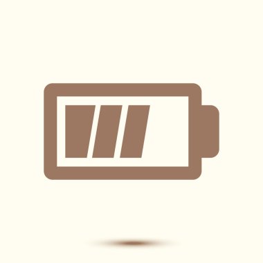 Pil şarj simgesi vektörü. Düz tasarım tarzı. Vektör renk illüstrasyon