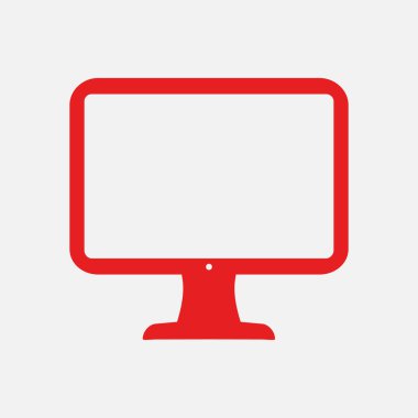 bilgisayar ekran işareti simgesi. Monitör simgesi. Düz tasarım stili.