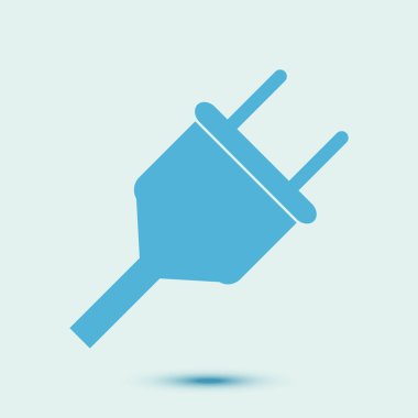 Vektör elektrik fişi web düz simgesi. Renk illüstrasyonu