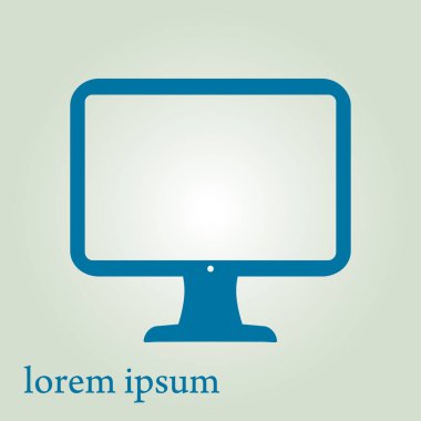 bilgisayar ekran işareti simgesi. Monitör simgesi. Düz tasarım stili.