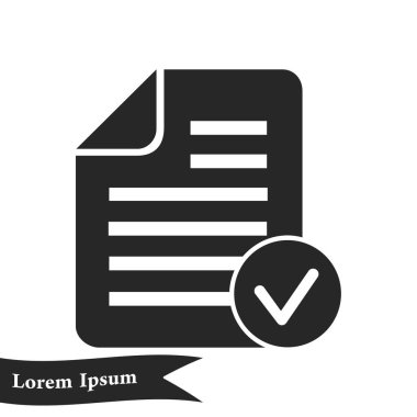 Belge listesi vektör simgesi. Düz tasarım renk vektör illüstrasyon.