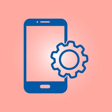 Akıllı telefon ayarları simgesi. Renk soyut vektör illüstrasyon