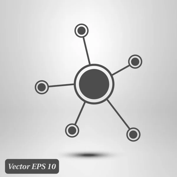 Közösségi Hálózat Egyetlen Ikonja Globális Technológia Szociális Kapcsolatok Hálózata — Stock Vector