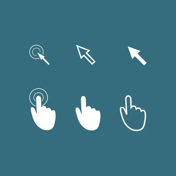 Hand Cursor Teken Pictogram Moderne Website Navigatie Plat Ontwerp — Stockvector