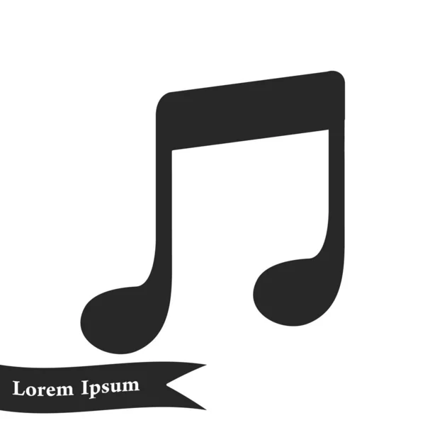 Icono Nota Musical Símbolo Musical Vector Estilo Diseño Plano — Vector de stock