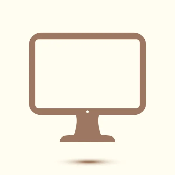 Teken Pictogram Van Vertoning Van Computer Symbool Van Monitor Platte — Stockvector