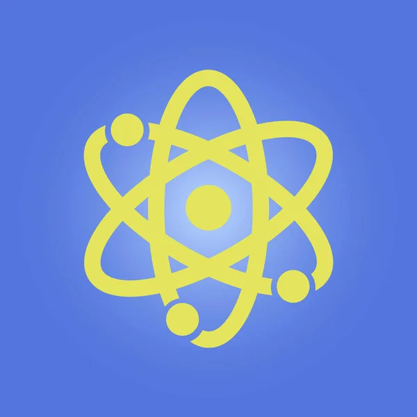 Atom Tecken Symbol Atom Del Ikonen Platt Designstil — Stock vektor
