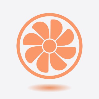 Egzoz vantilatörü simgesi. Havalandırma sembolü.