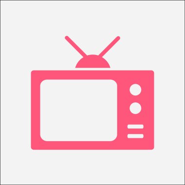 TV simgesi. Düz tasarım stili. Vektör Eps 10. 