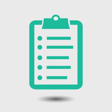 Listesi vektör simgesini denetleyin. Düz tasarım.