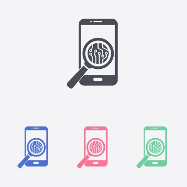 Mikroçip akıllı telefon simgesini.