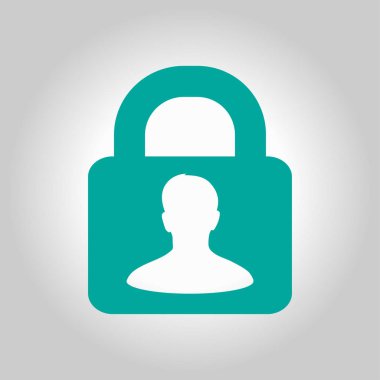 Kullanıcı oturum açma kimlik doğrulama simgesi. Düz tasarım stili. Vektör Eps10.