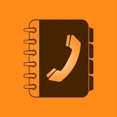 Telefon Rehberi düz simgesi. Düz tasarım stili.