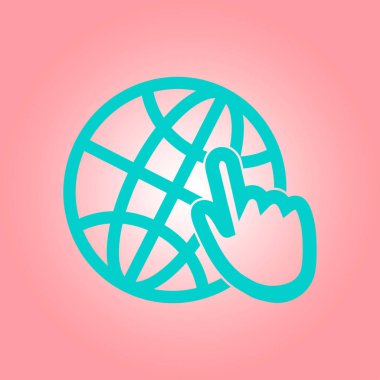 Küre simgesi. Düz tasarım.