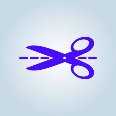 Makas ile kesme hatları simgesi.