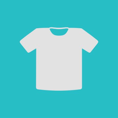 T-shirt işareti simgesi. Giysi sembolü. Düz tasarım stili.