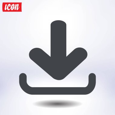 Simgesini indirin. Düğme yükleyin. Düz stil.