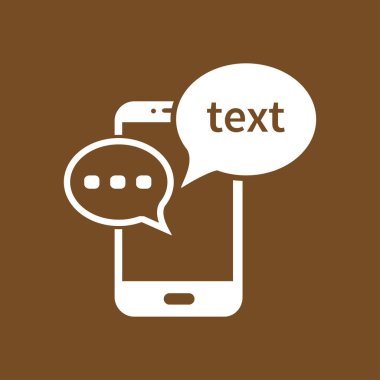 Mobil sohbet simgesi. Cep telefonu Web sohbet ve iletişim temsil eden.