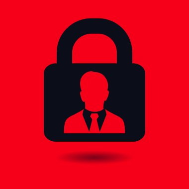 Kullanıcı oturum açma kimlik doğrulama simgesi. Düz tasarım stili. Vektör Eps10.