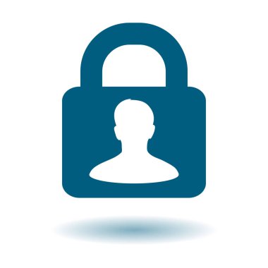 Kullanıcı oturum açma kimlik doğrulama simgesi. Düz tasarım stili. Vektör Eps10.