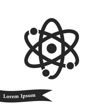 Atom işareti simbol. Atom parçası simgesi.