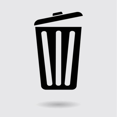 Çöp kutusu simgesini. Sil, Çöp Kutusu'na taşıyın, disk alanı temizleyin. Vektör çizim 