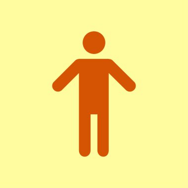 İnsan erkek işaret simgesi. Erkek Sembolü. Erkekler tuvaleti. Düz stil. EPS 10.