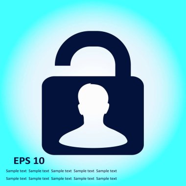 Simgesini kilidini. Düz tasarım stili. Vektör Eps10 