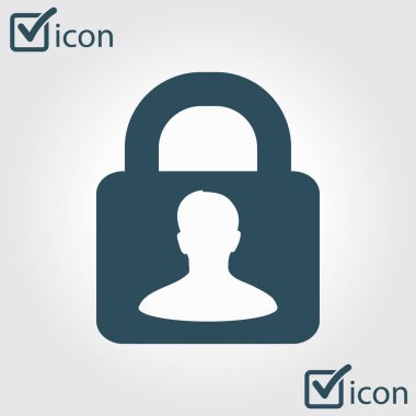 Kullanıcı oturum açma kimlik doğrulama simgesi. Düz tasarım stili.