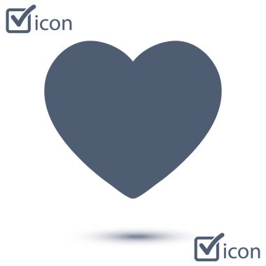 Sevgililer günü, düz kalp simgesi, vektör çizim 