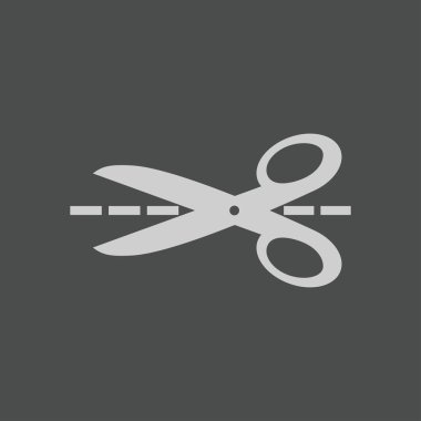 Makas ile kesme hatları simgesi.