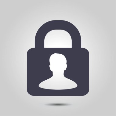 Kullanıcı oturum açma kimlik doğrulama simgesi. Düz tasarım stili. Vektör Eps10.