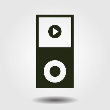 taşınabilir kitle iletişim araçları oyuncu simgesi. düz tasarım stili. vektör eps 10.