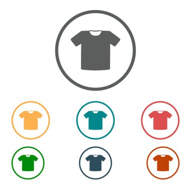 T-shirt işareti simgesi. Giysi sembolü. Düz tasarım stili.