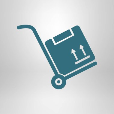 Kutuları simge kamyonla. El kamyon işareti erkek.