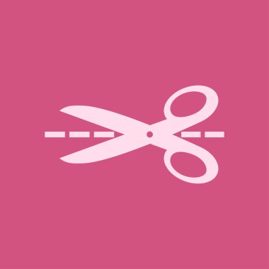 Makas ile kesme hatları simgesi.