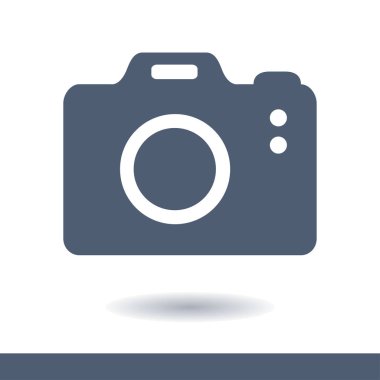 Fotoğraf makinesi simgesi. DSLR kamera simgesi. Dijital kamera. Düz tasarım biçimi. 