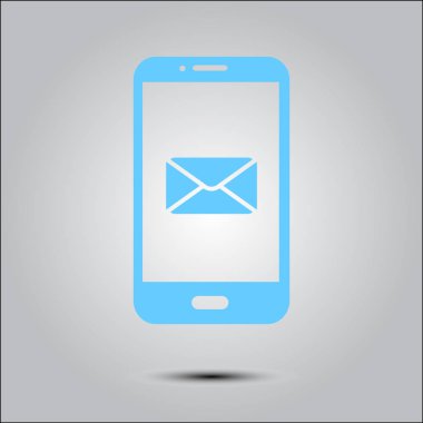 Akıllı telefon e- postası veya SMS simgesi. Mobil posta imzası simgesi.