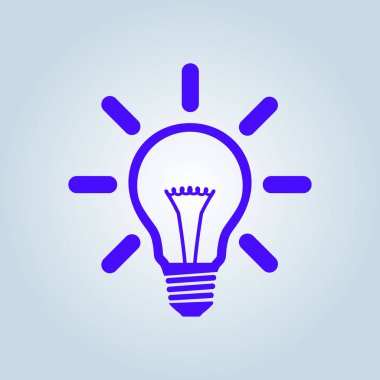 Işık lamba işareti simgesi. Fikir ampul simgesi.